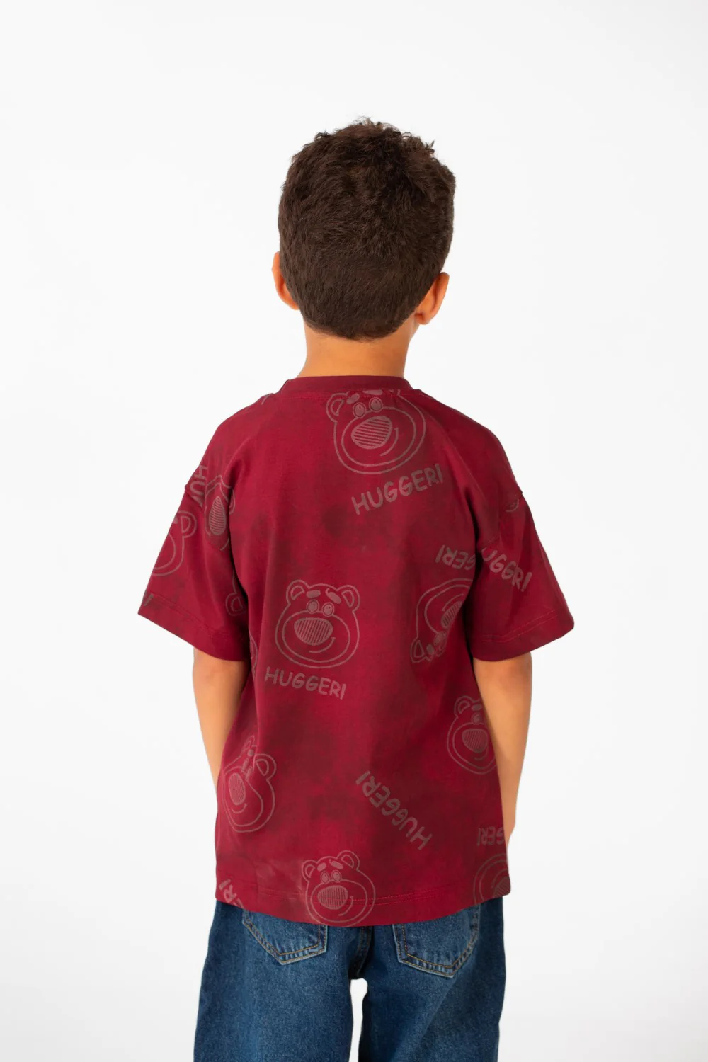 Boy's Tie Dye Short Sleeve Oversized T-Shirt with Hugger Print - Image 14