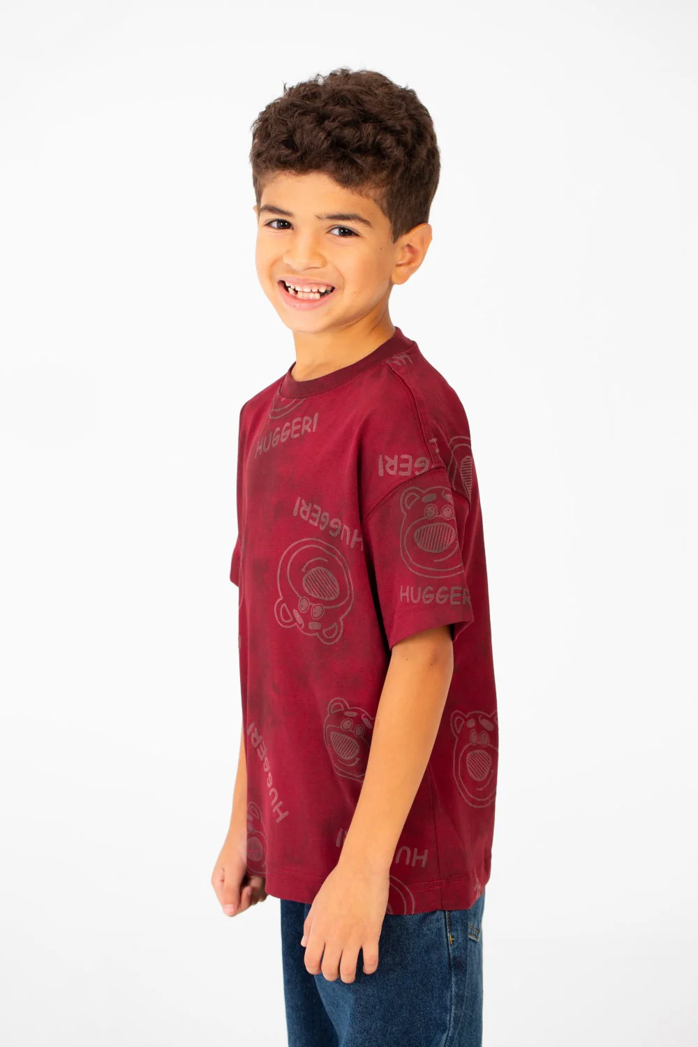 Boy's Tie Dye Short Sleeve Oversized T-Shirt with Hugger Print - Image 15