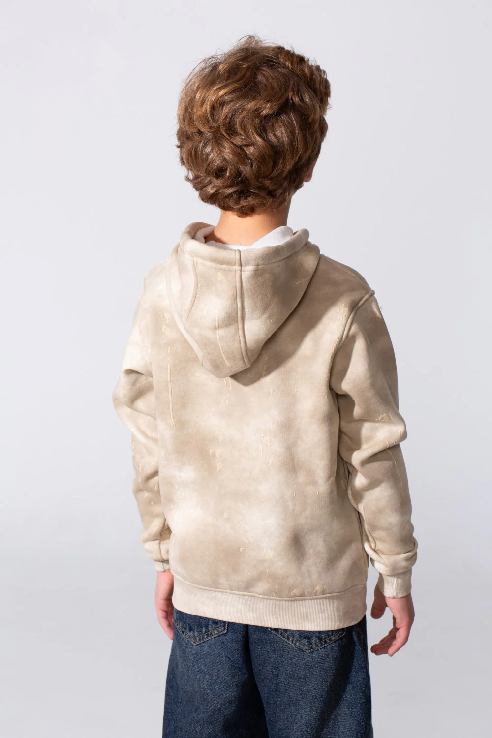 Boy's Tie Dye Slim Fit Hoodie Sweatshirt With A Modern Design And Long Sleeves - Image 2