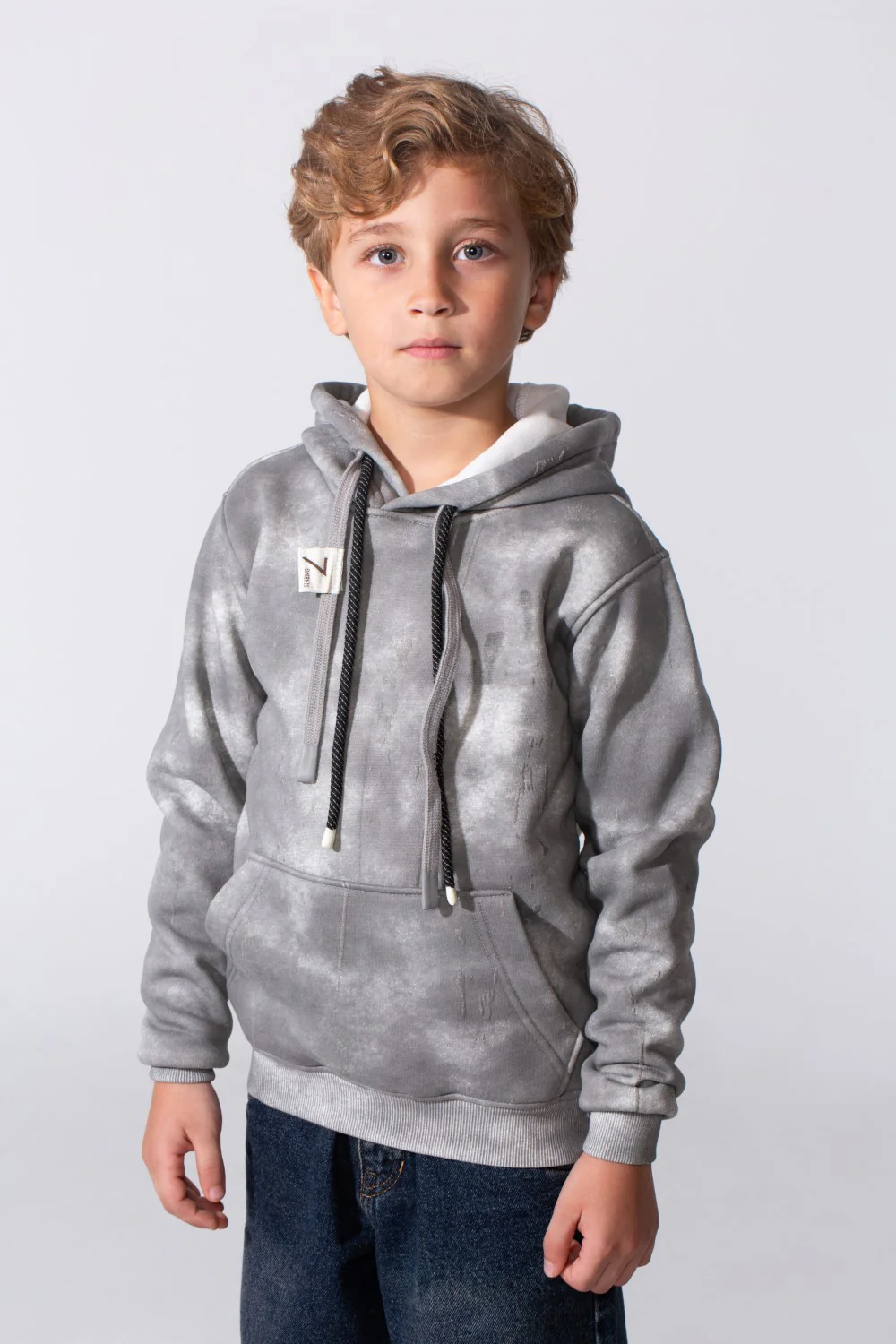 Boy's Tie Dye Slim Fit Hoodie Sweatshirt With A Modern Design And Long Sleeves - Image 5