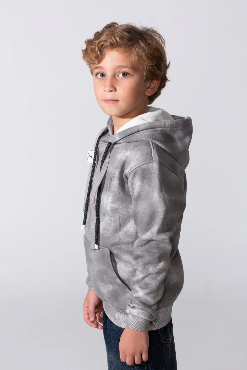 Boy's Tie Dye Slim Fit Hoodie Sweatshirt With A Modern Design And Long Sleeves - Image 7