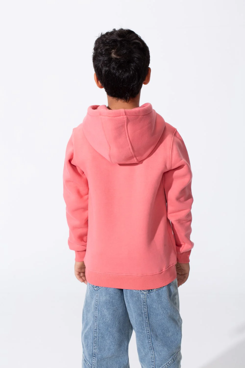 Boy's Tomato Basic Slim Fit Melton Sweatshirt With Front Pocket And Hood - Image 18