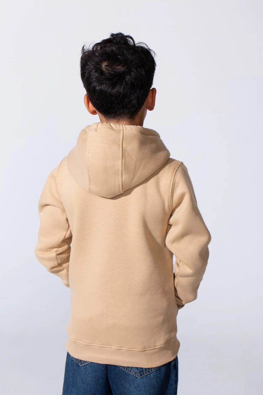 Boy's Tomato Basic Slim Fit Melton Sweatshirt With Front Pocket And Hood - Image 2