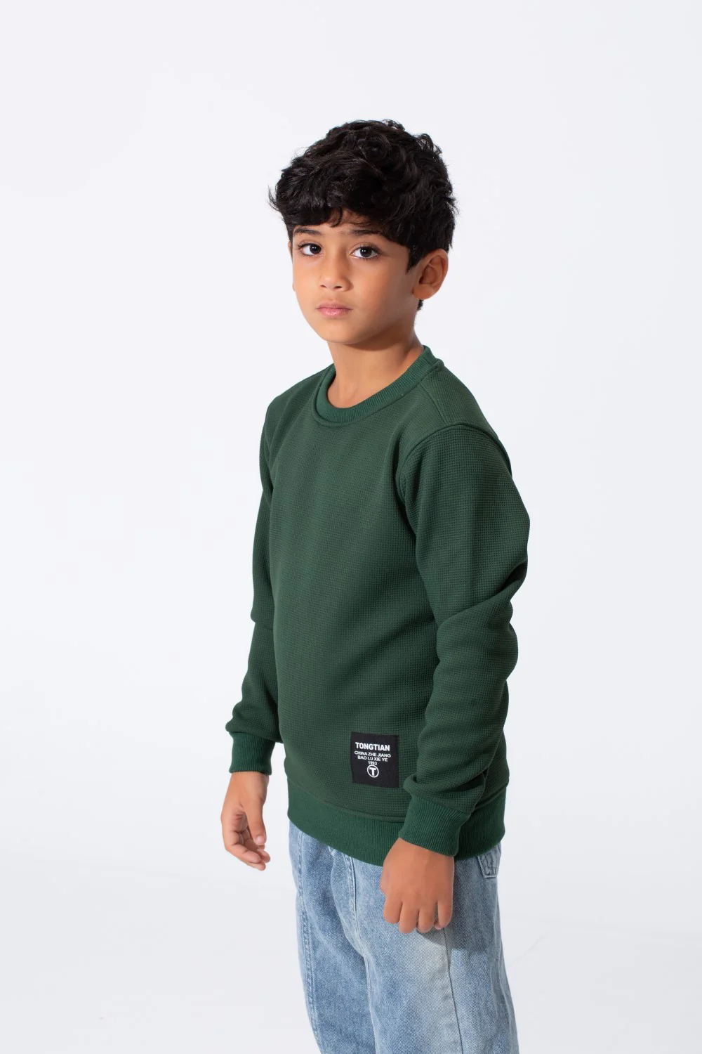 Boy's Tomato Basic Slim Fit Sweatshirt With Round Neck And Long Sleeves - Image 11