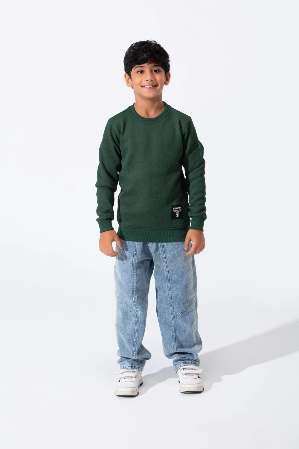 Boy's Tomato Basic Slim Fit Sweatshirt With Round Neck And Long Sleeves - Image 12