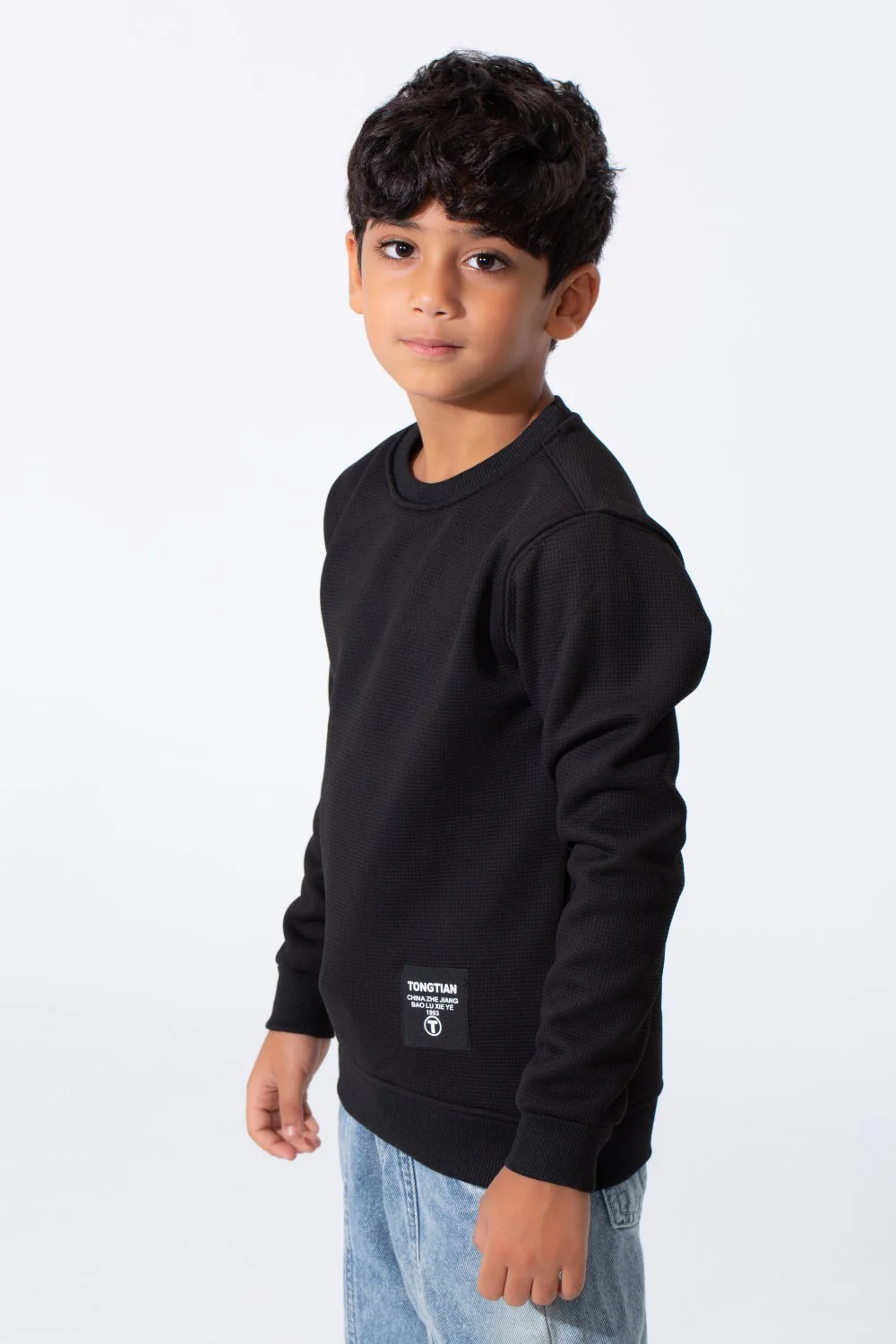 Boy's Tomato Basic Slim Fit Sweatshirt With Round Neck And Long Sleeves - Image 3