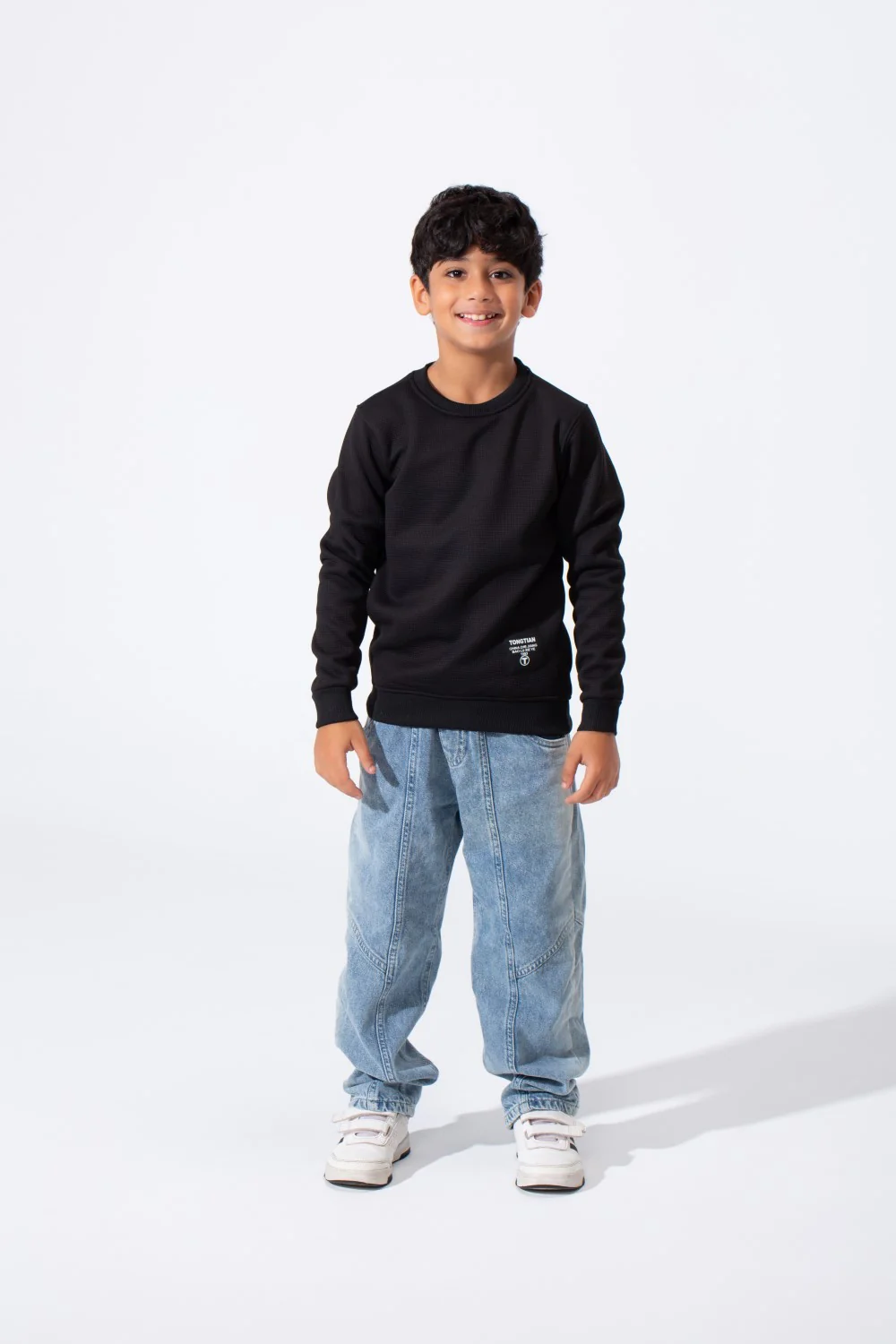 Boy's Tomato Basic Slim Fit Sweatshirt With Round Neck And Long Sleeves - Image 4
