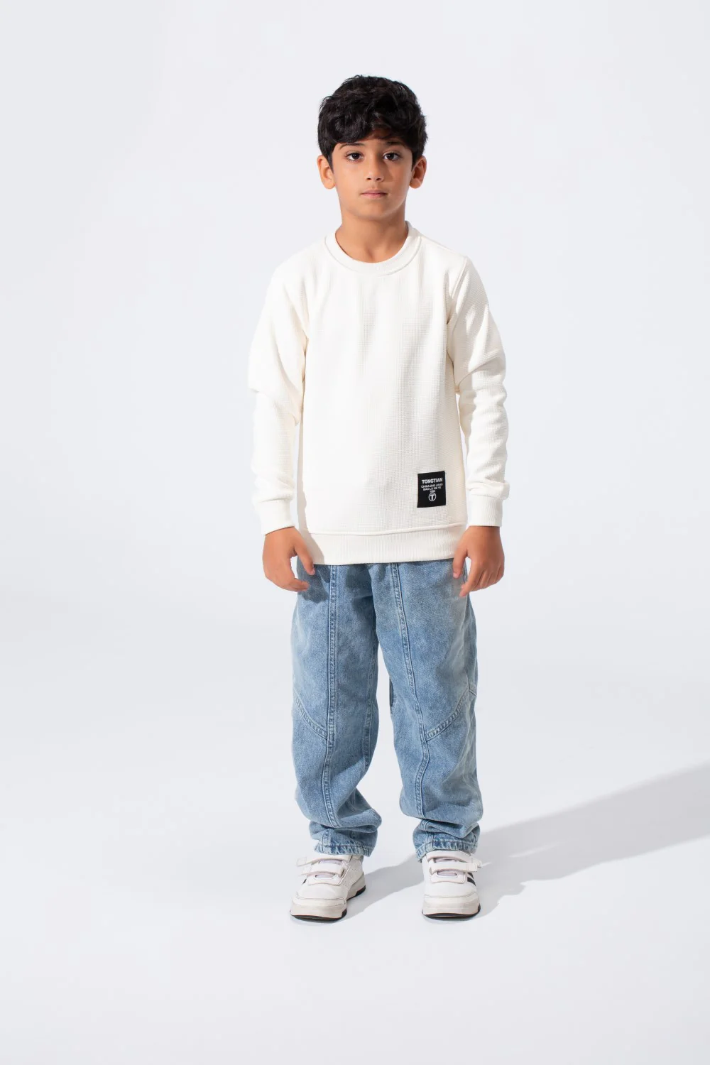 Boy's Tomato Basic Slim Fit Sweatshirt With Round Neck And Long Sleeves - Image 8