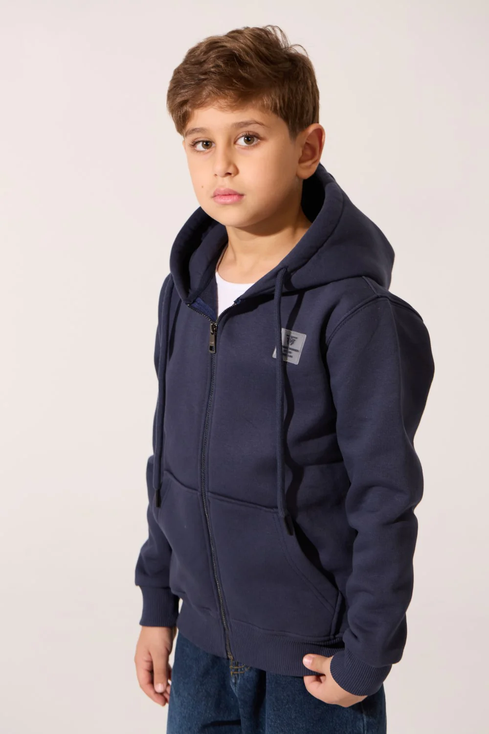 Boy's Tomato Full Zip Front Hooded Sweatshirt - Image 7