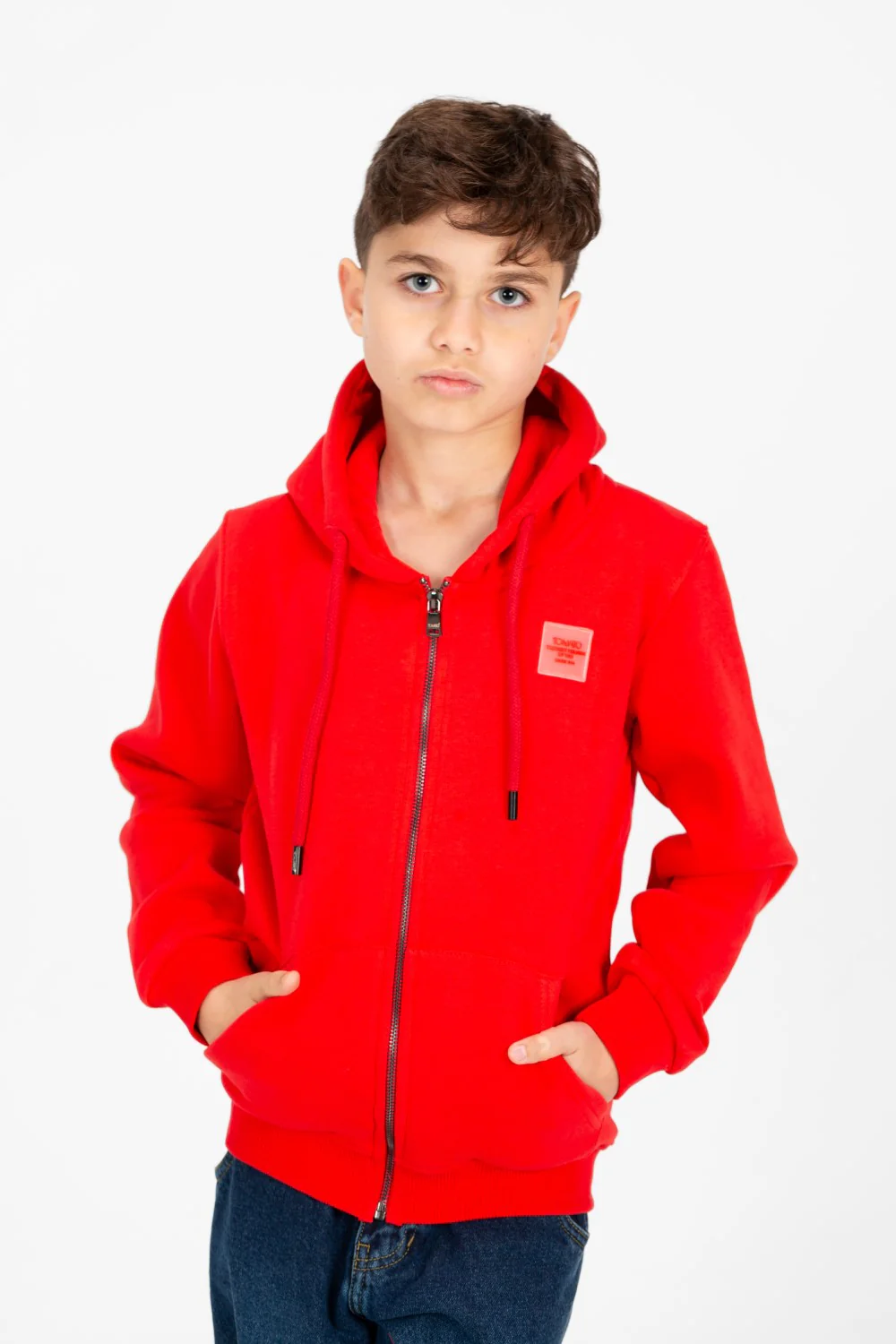 Boy's Tomato Full Zip Hood Sweatshirt - Image 13