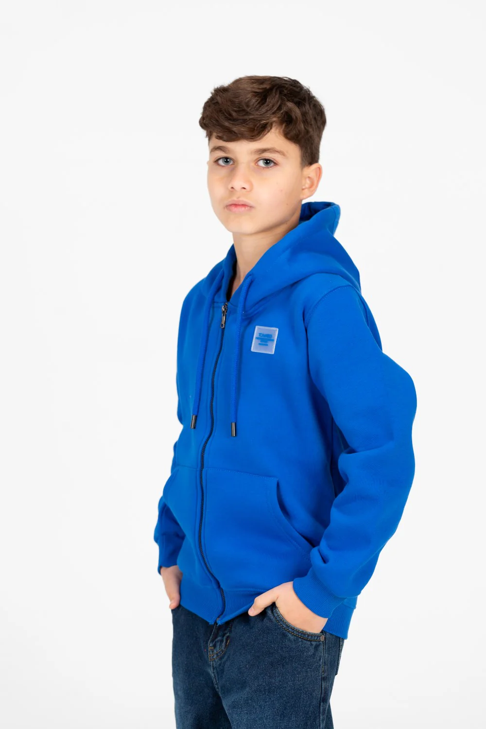 Boy's Tomato Full Zip Hood Sweatshirt - Image 3