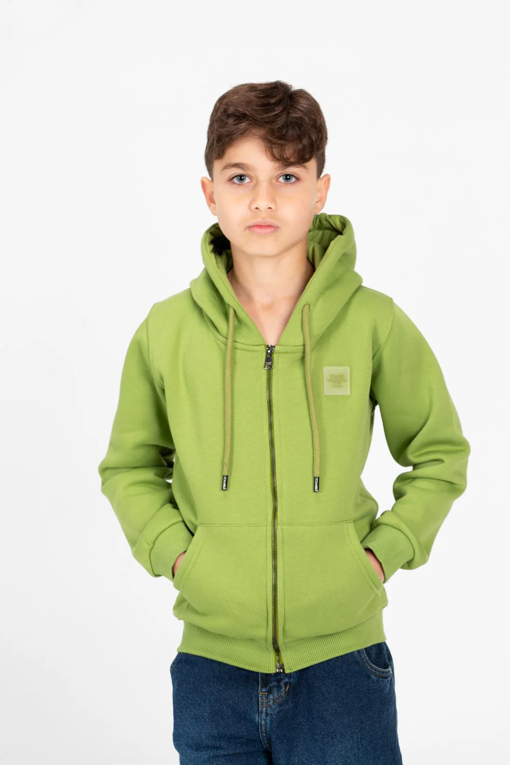 Boy's Tomato Full Zip Hood Sweatshirt - Image 5