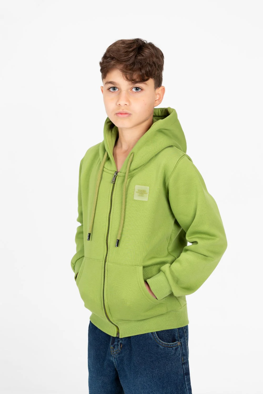 Boy's Tomato Full Zip Hood Sweatshirt - Image 7