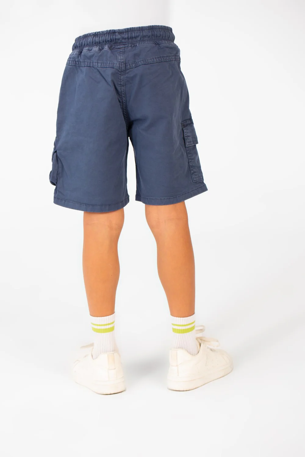 Boy's Tomato Gabardine Elastic Waistband Short With Modern Pockets - Image 14