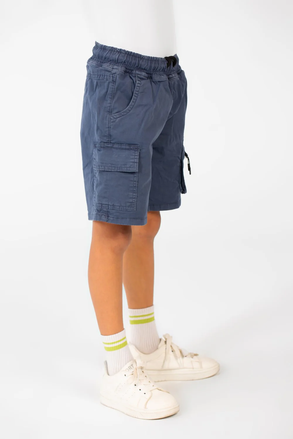 Boy's Tomato Gabardine Elastic Waistband Short With Modern Pockets - Image 15
