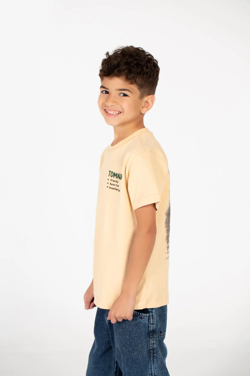 Boy's Tomato Half Sleeve Round Neck T-Shirt - Image 3