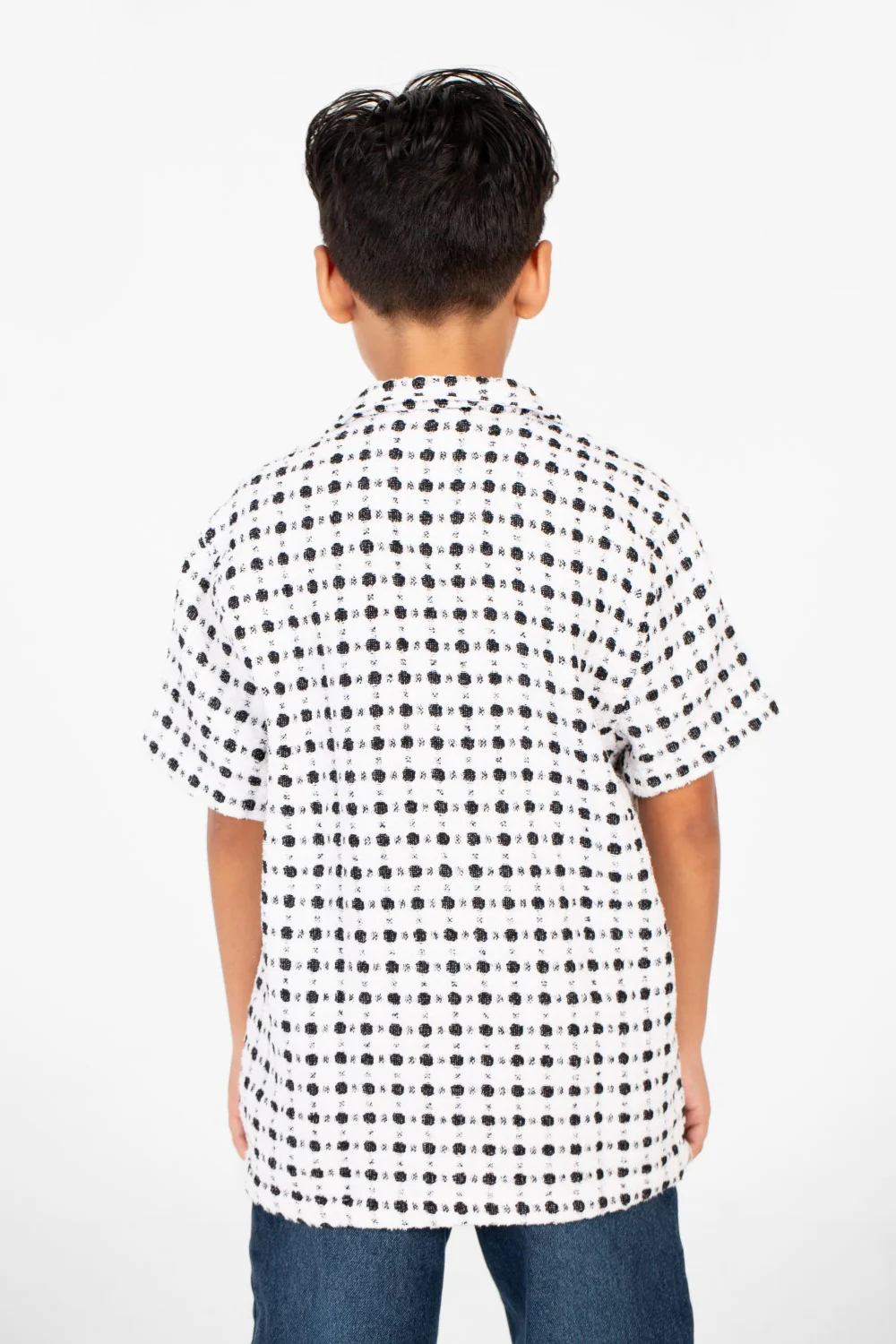 Boy's Tomato Linen Short Sleeve Dotted Shirt With Modern Summer Design - Image 10