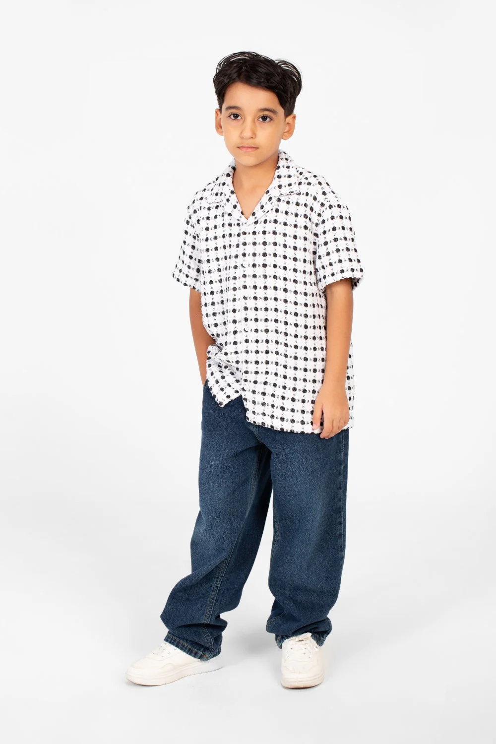 Boy's Tomato Linen Short Sleeve Dotted Shirt With Modern Summer Design - Image 12