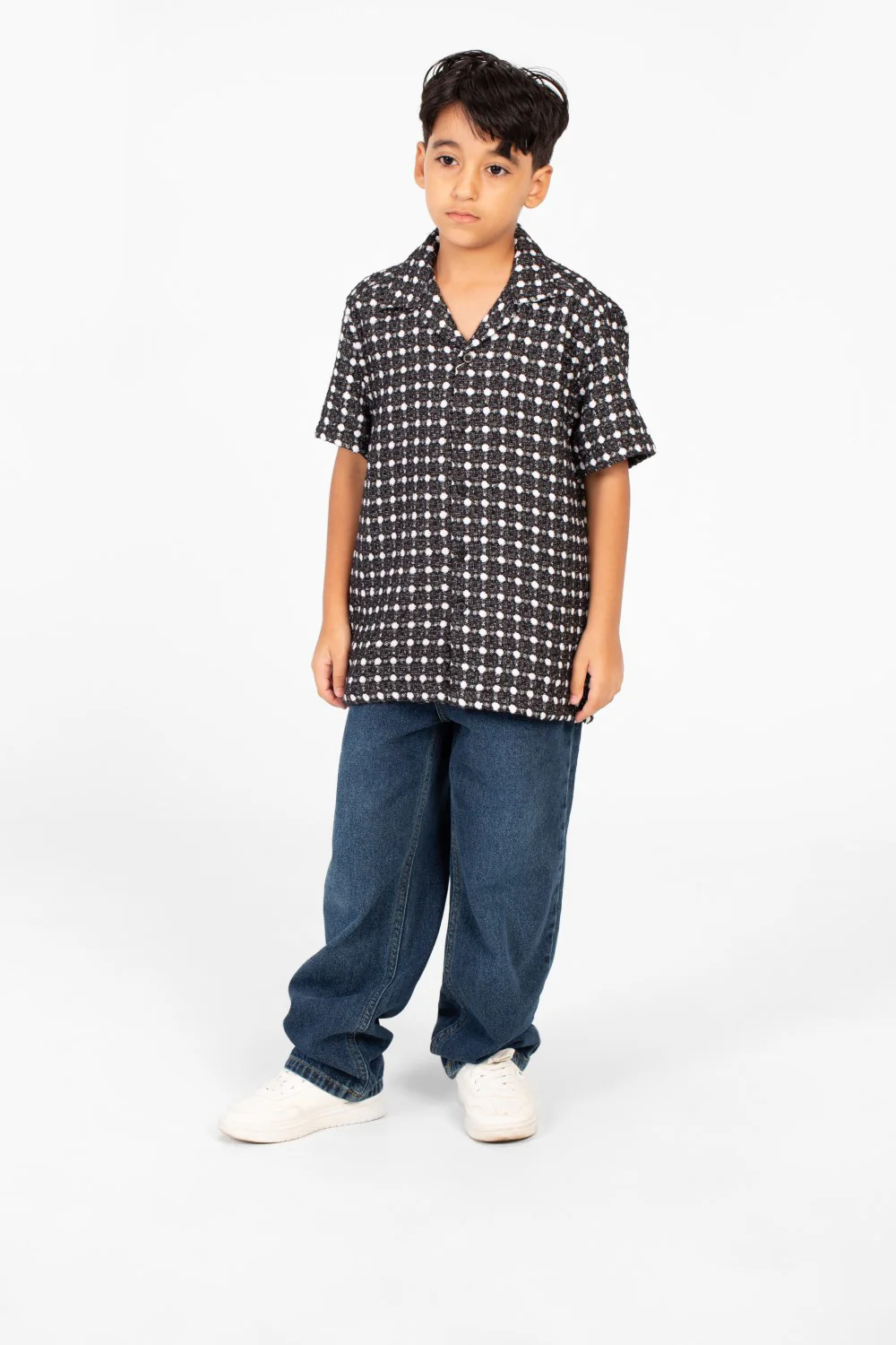 Boy's Tomato Linen Short Sleeve Dotted Shirt With Modern Summer Design - Image 4