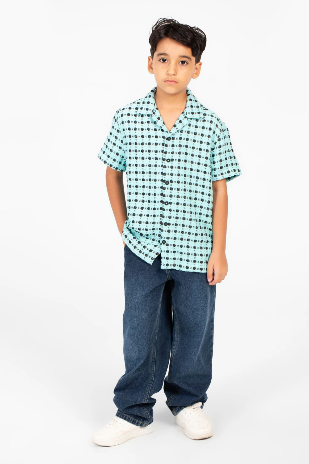 Boy's Tomato Linen Short Sleeve Dotted Shirt With Modern Summer Design - Image 8