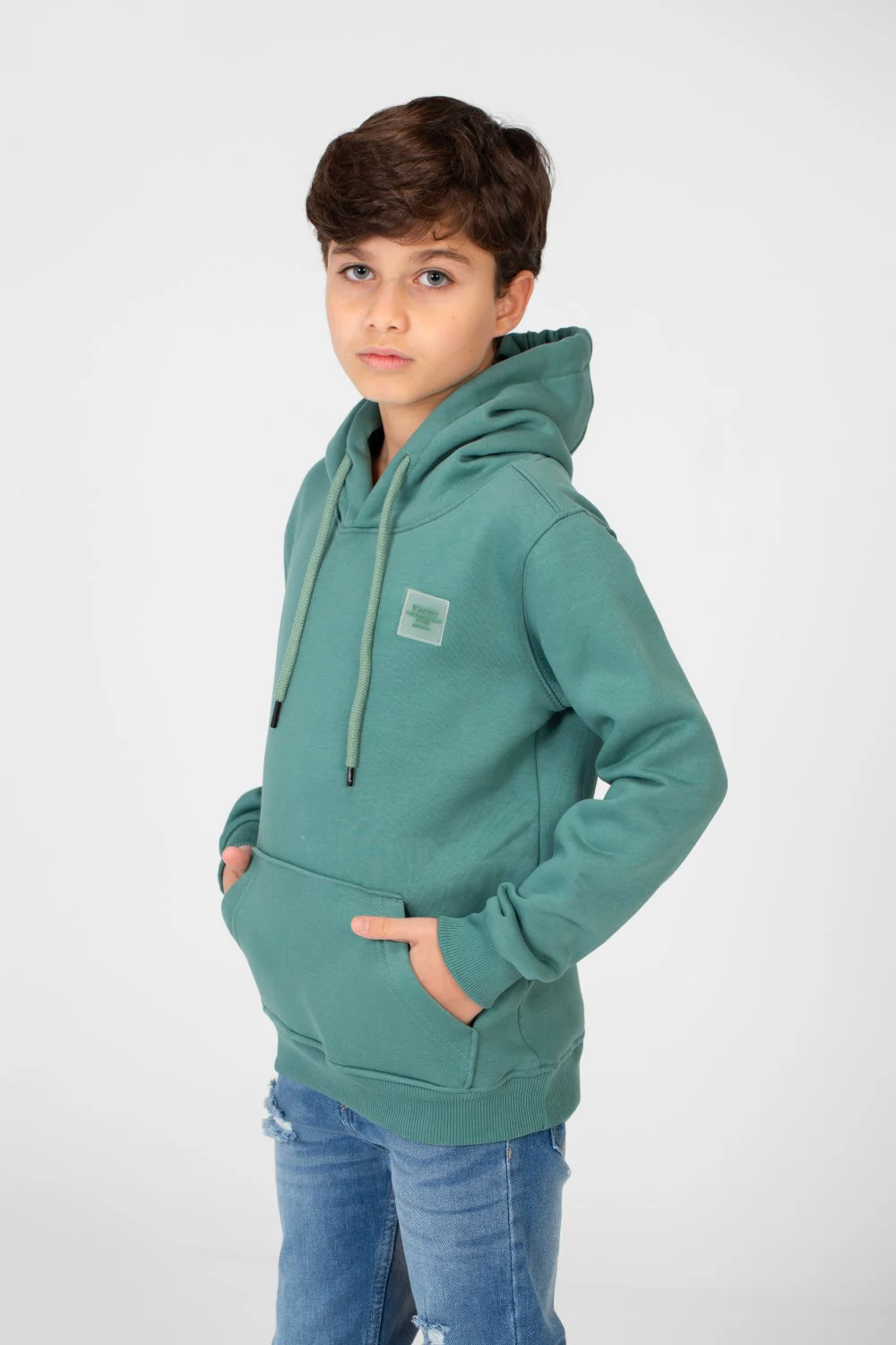 Boy's Tomato Melton Hooded Sweatshirt - Image 3