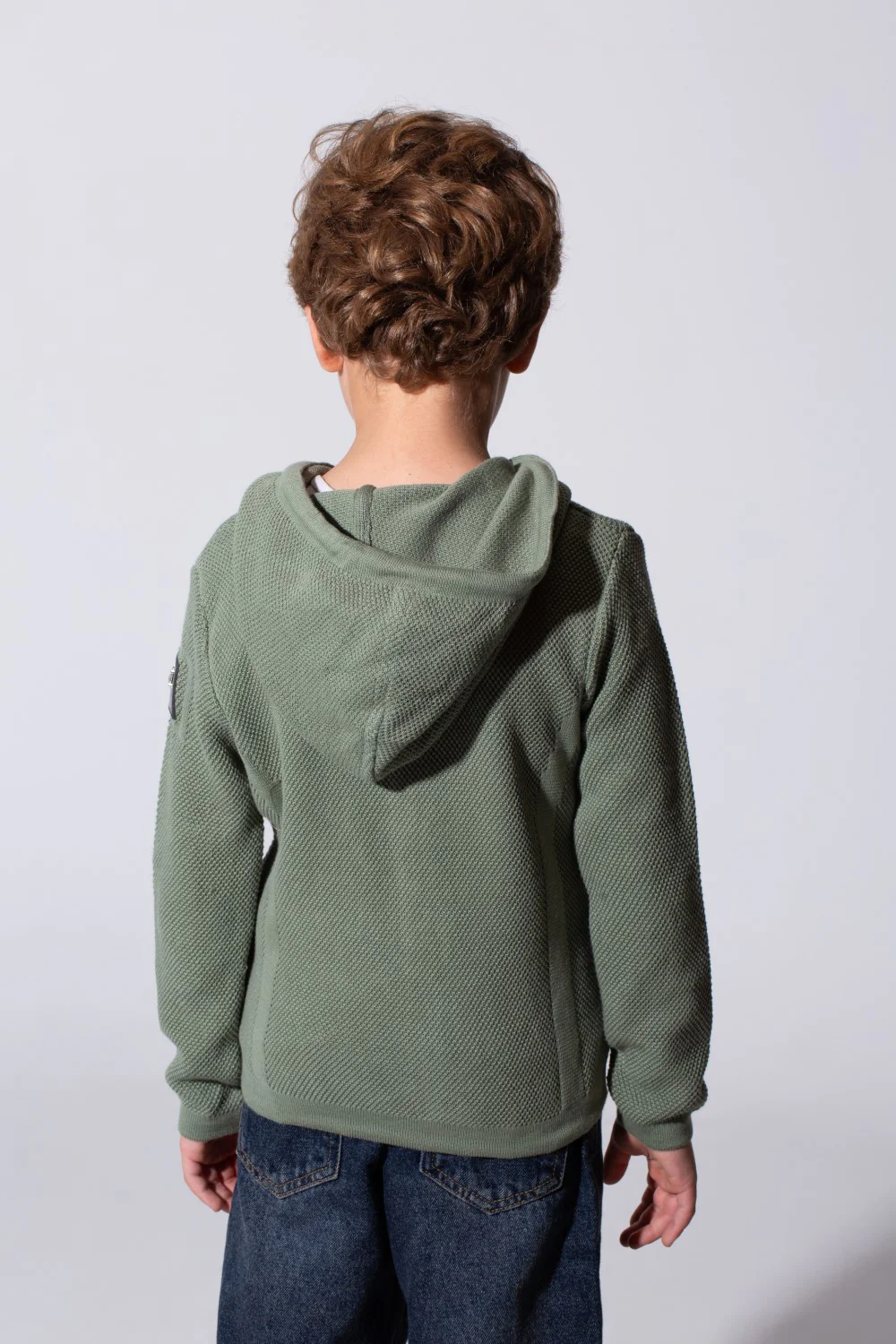 Boy's Tomato Slim Fit Cotton Pullover With Zipper And Hood - Image 10