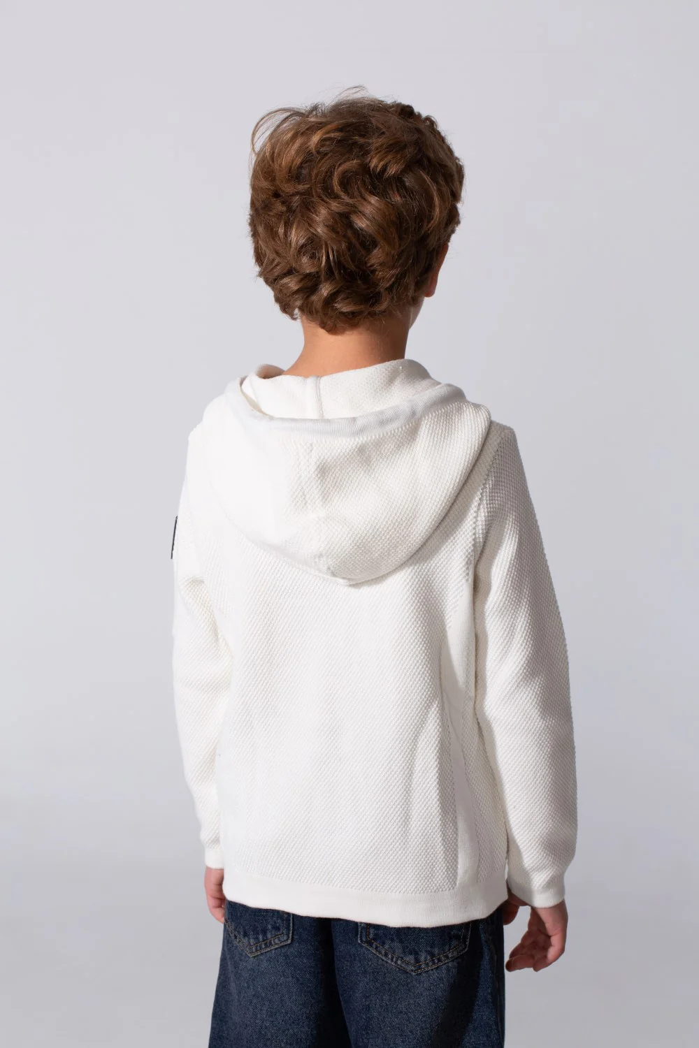 Boy's Tomato Slim Fit Cotton Pullover With Zipper And Hood - Image 14