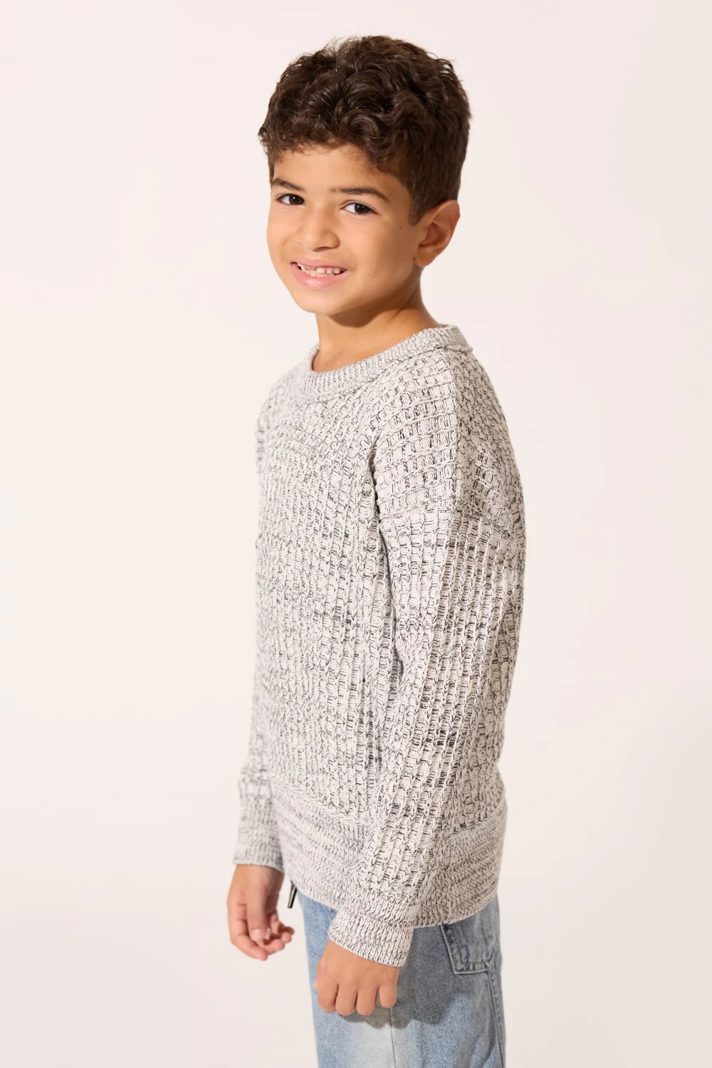 Boy's Tomato Slim Fit Jakar Cotton Crew Neck Pullover - Image 7