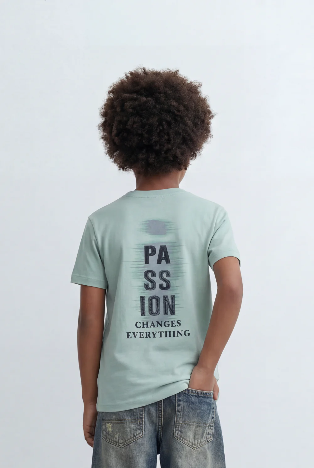 Boy's Tomato Store Back Graphic T-Shirt Vertical Typography Print Motion Blur Effect - Image 10