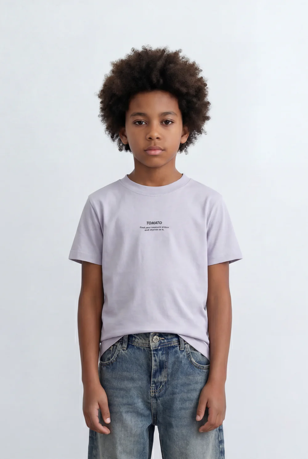 Boy's Tomato Store Back Graphic T-Shirt Vertical Typography Print Motion Blur Effect - Image 5