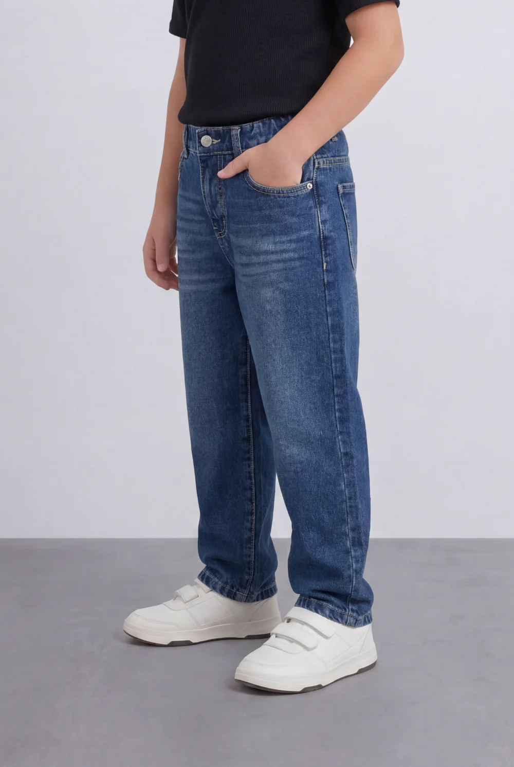 Boy's Tomato Store Boyfriend Denim Pants Mid Rise Flow Washed Vintage Finish - Image 12