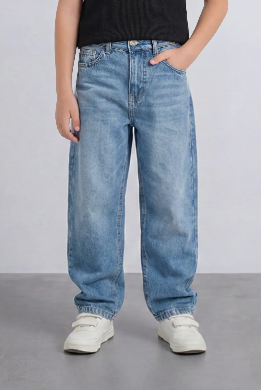 Boy's Tomato Store Boyfriend Denim Pants Mid Rise Flow Washed Vintage Finish - Image 13