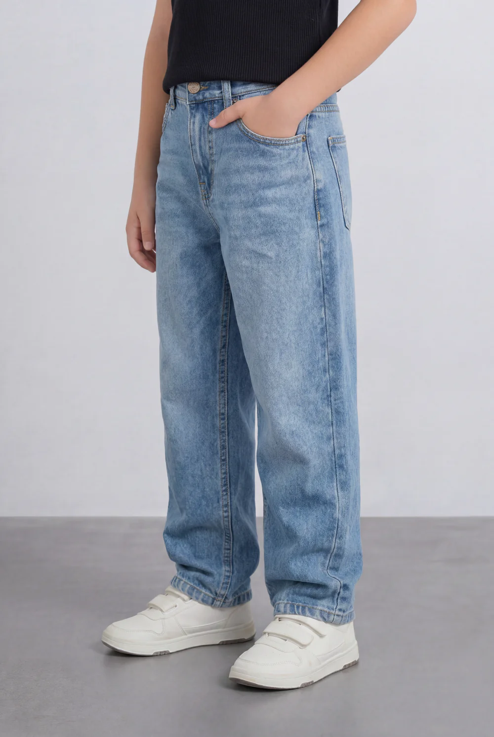 Boy's Tomato Store Boyfriend Denim Pants Mid Rise Flow Washed Vintage Finish - Image 16