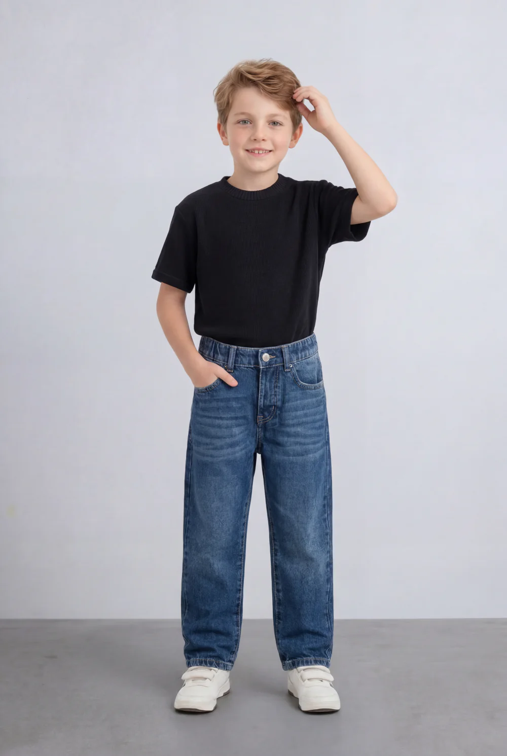Boy's Tomato Store Boyfriend Denim Pants Mid Rise Flow Washed Vintage Finish - Image 23