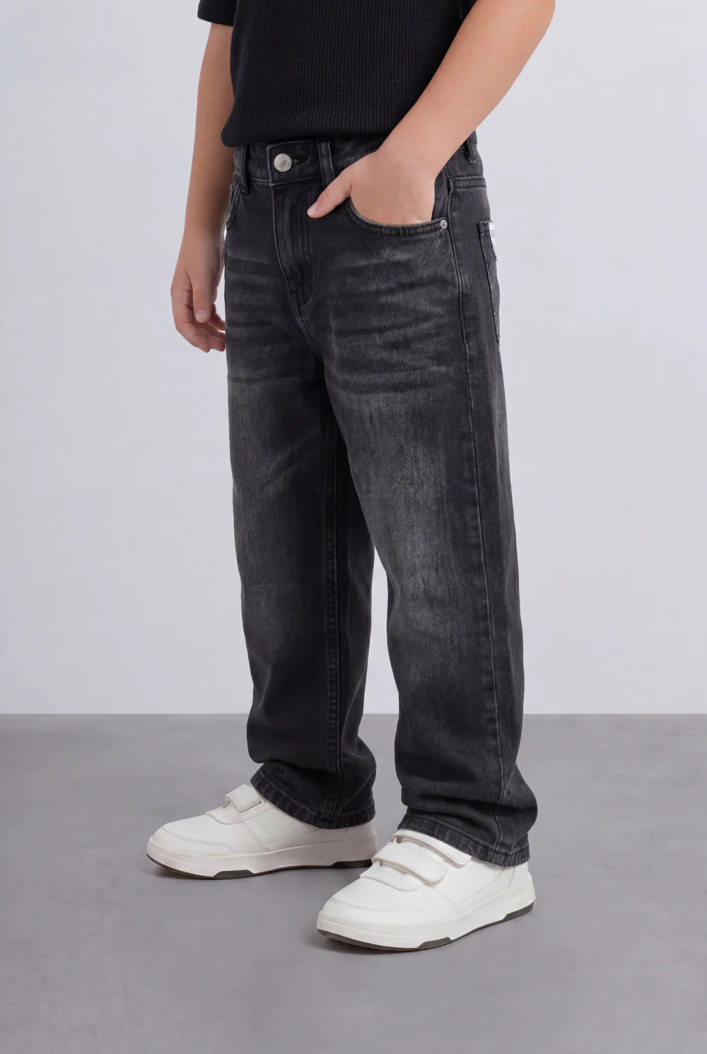 Boy's Tomato Store Boyfriend Denim Pants Mid Rise Flow Washed Vintage Finish - Image 4