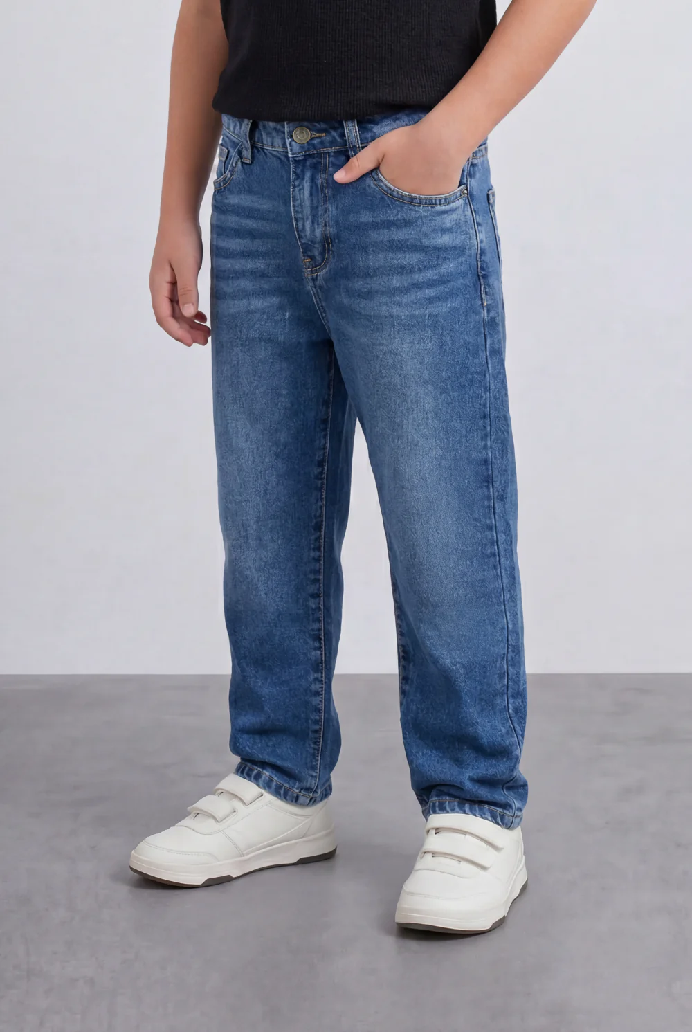Boy's Tomato Store Boyfriend Denim Pants Mid Rise Flow Washed Vintage Finish - Image 8