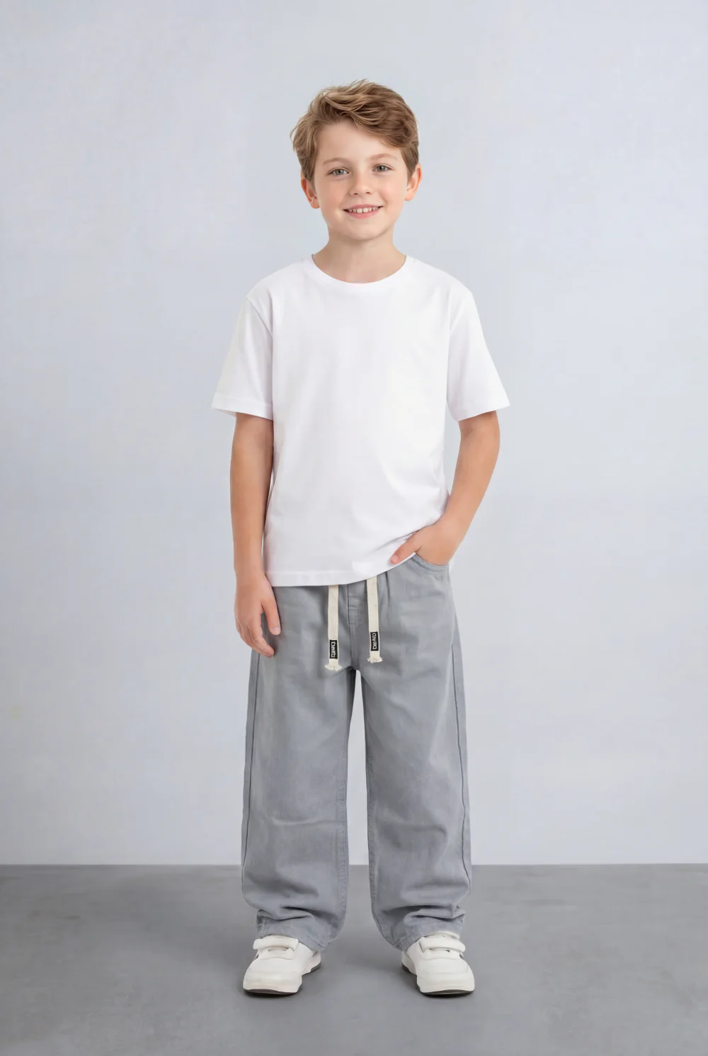 Boy's Tomato Store Boyfriend Jens Pants Elastic Waist Draw Cord Detail Side Utility Pockets - Image 11