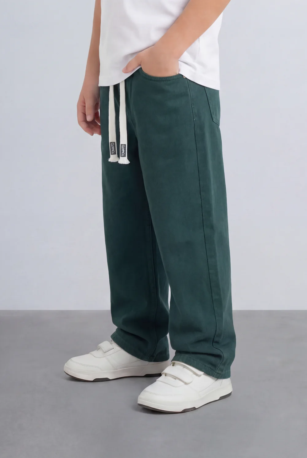 Boy's Tomato Store Boyfriend Jens Pants Elastic Waist Draw Cord Detail Side Utility Pockets - Image 16