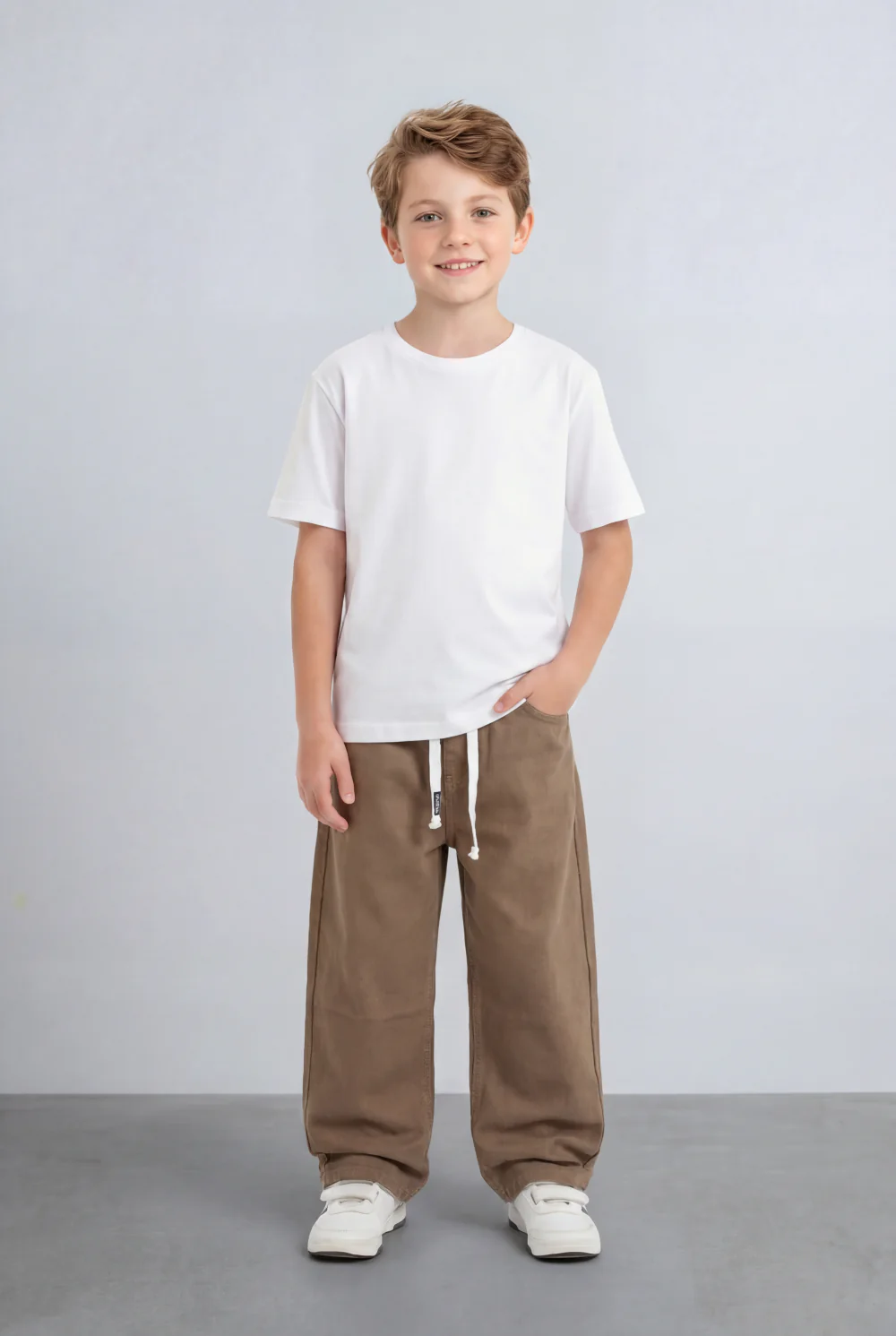 Boy's Tomato Store Boyfriend Jens Pants Elastic Waist Draw Cord Detail Side Utility Pockets - Image 19