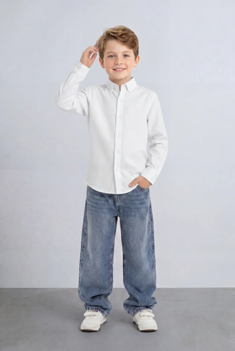 Boy's Tomato Store Button Down Shirt Classic Collar Design Long Sleeve - Image 10