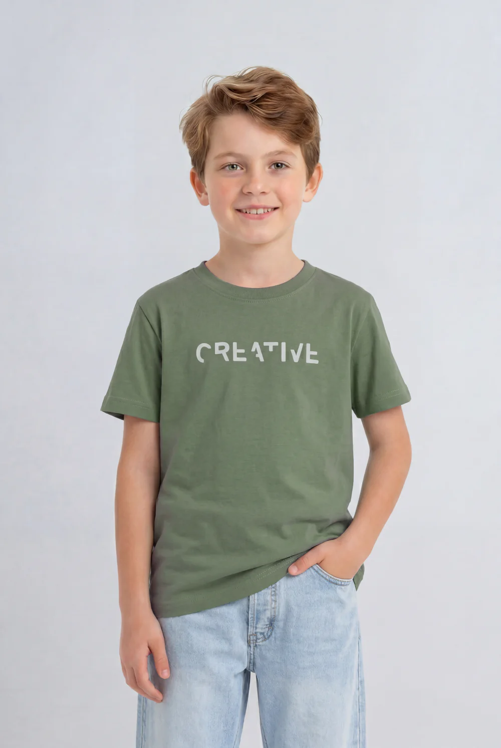 Boy's Tomato Store Graphic T-Shirt Clean Front Look Center Text Print - Image 5