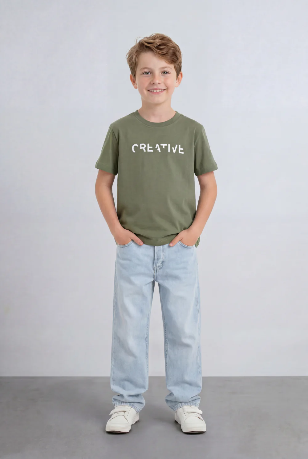 Boy's Tomato Store Graphic T-Shirt Clean Front Look Center Text Print - Image 7