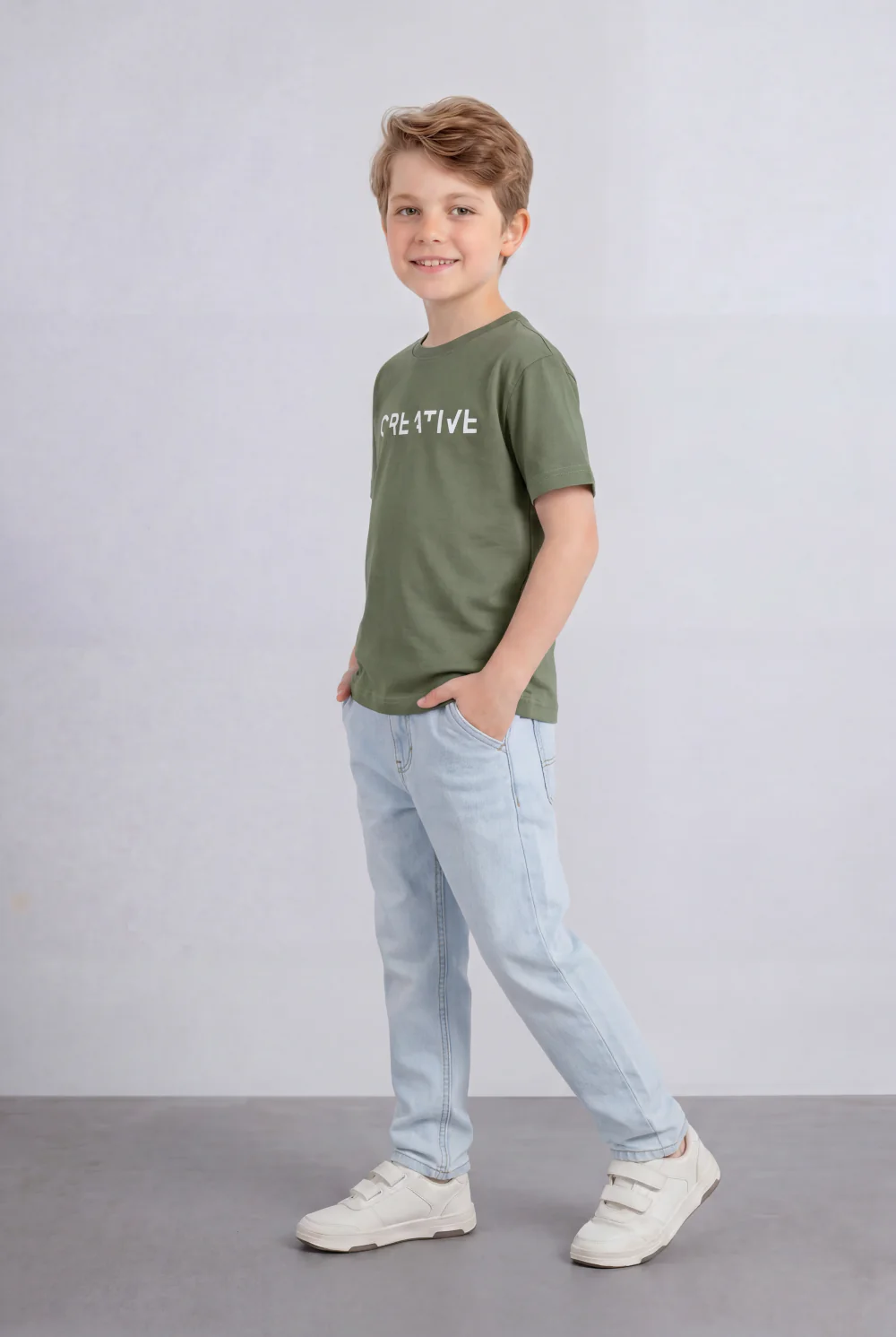 Boy's Tomato Store Graphic T-Shirt Clean Front Look Center Text Print - Image 8