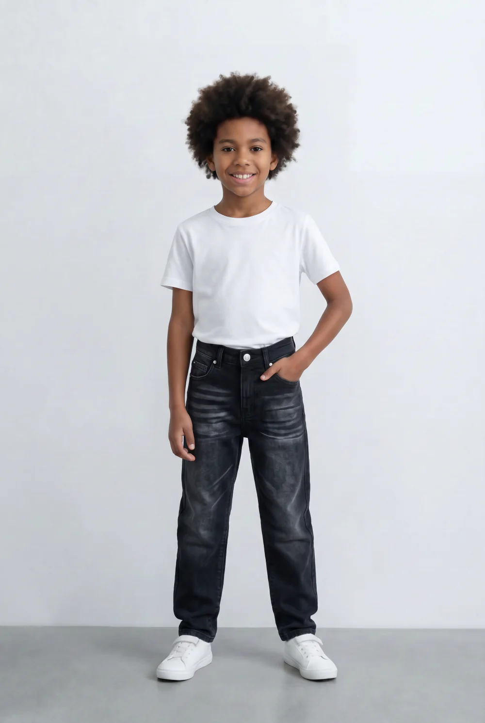 Boy's Tomato Store Jeans Denim Boyfriend Pants With Five Pockets - Image 3