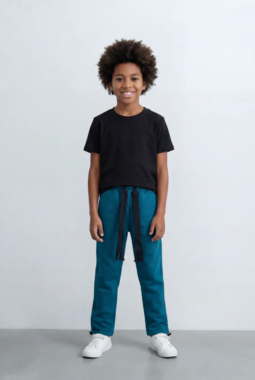 Boy's Tomato Store Jogger Sweatpants Contrast Side Piping Elastic Waistband Melton Regular Fit - Image 15