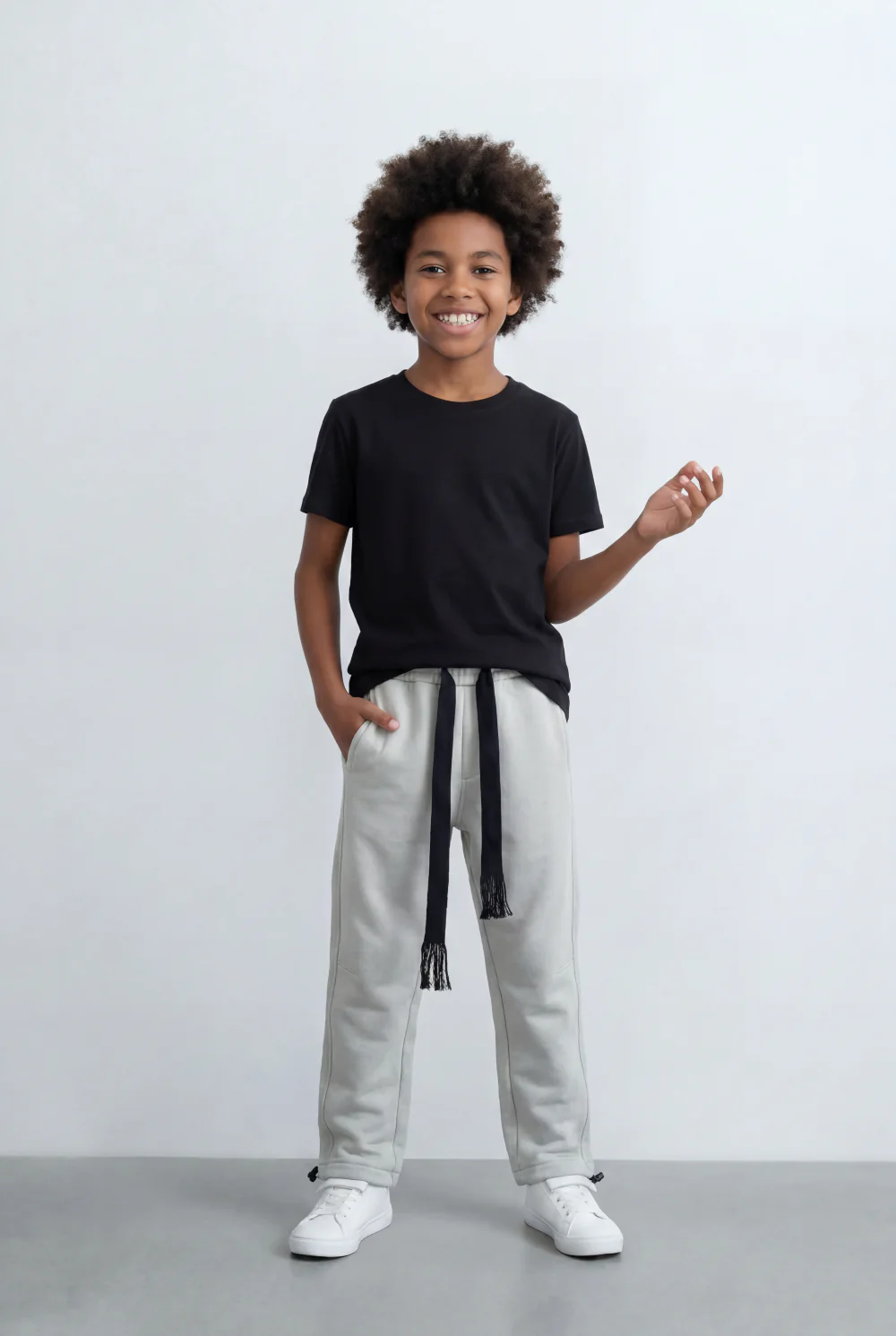 Boy's Tomato Store Jogger Sweatpants Contrast Side Piping Elastic Waistband Melton Regular Fit - Image 19