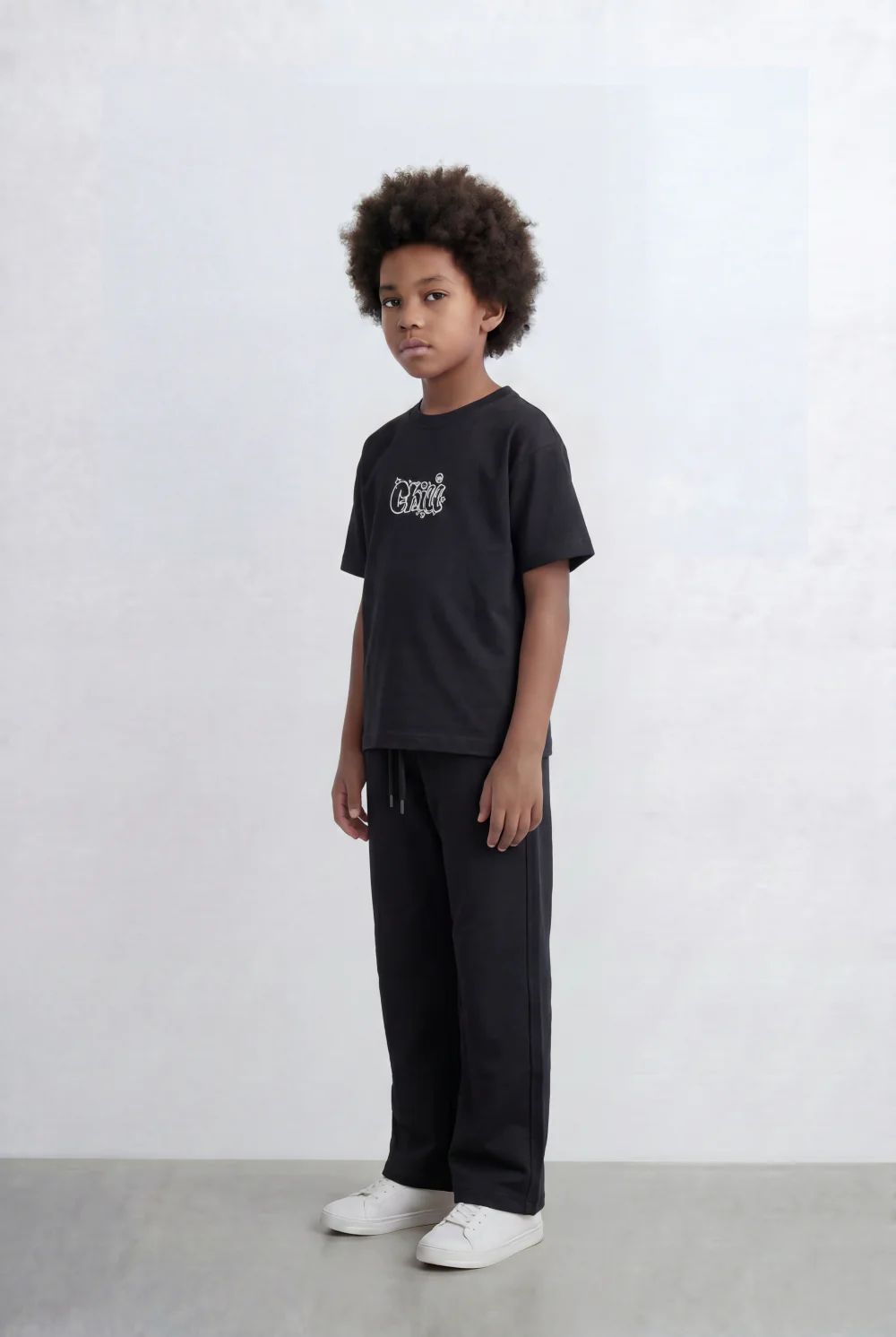 Boy's Tomato Store Monochrome Co-Ord Set Bold Front Graphic Slim Fit Outfit - Image 3