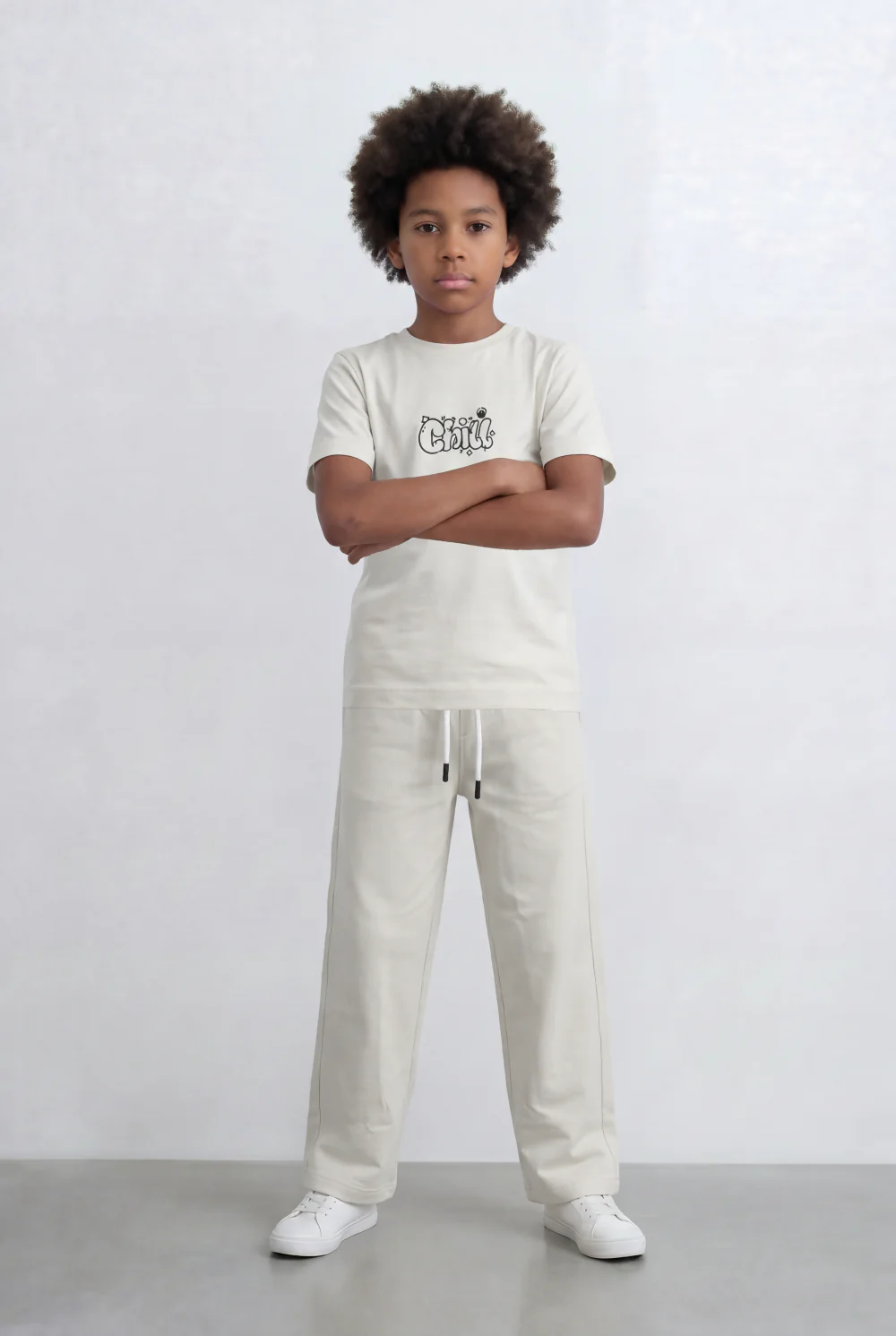 Boy's Tomato Store Monochrome Co-Ord Set Bold Front Graphic Slim Fit Outfit - Image 5