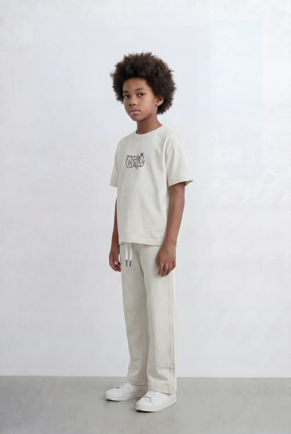 Boy's Tomato Store Monochrome Co-Ord Set Bold Front Graphic Slim Fit Outfit - Image 7