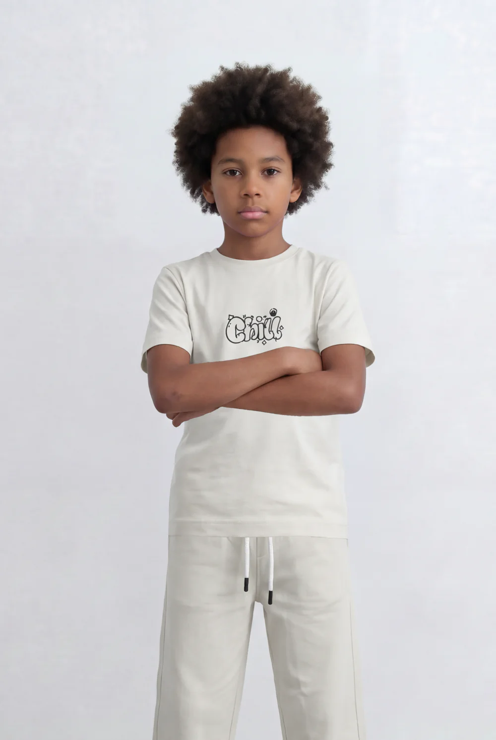 Boy's Tomato Store Monochrome Co-Ord Set Bold Front Graphic Slim Fit Outfit - Image 8